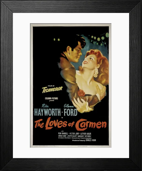 Framed Print : THE LOVES OF CARMEN, Glenn Ford, Rita Hayworth, 1948 Framed Print : THE LOVES OF CARMEN, Glenn Ford, Rita Hayworth, 1948
