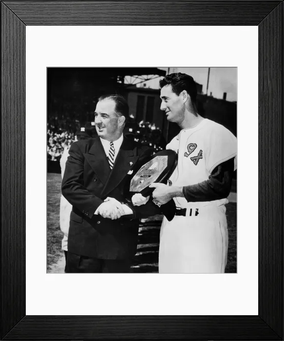 Framed Print : Baseball Commissioner Albert B. Chandler, presents the Most Valuable Player award to Ted Williams of the Boston Red Sox, April 18, 1950. CSU Archives Courtesy Everett Collection Framed Print : Baseball Commissioner Albert B. Chandler, presents the Most Valuable Player award to Ted Williams of the Boston Red Sox, April 18, 1950. CSU Archives Courtesy Everett Collection