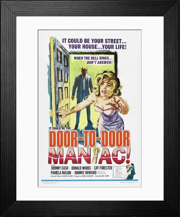 Framed Print : DOOR TO DOOR MANIAC, (aka FIVE MINUTES TO LIVE), US poster art, Johnny Cash, Cay Forester, 1961 Framed Print : DOOR TO DOOR MANIAC, (aka FIVE MINUTES TO LIVE), US poster art, Johnny Cash, Cay Forester, 1961