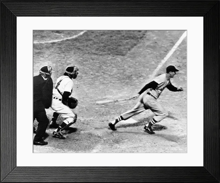 Framed Print : Ted Williams of the Boston Red Sox, May 21, 1954 Ted Williams gets batting practice by hitting grapefruits pitched by Red Xox Manager Joe Cronin. Sarasota, Fla, March 2, 1940