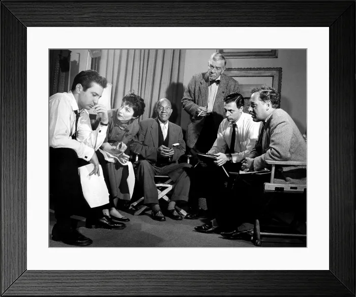 Framed Print : American playwright Tennessee Williams (far right), watching Ben Gazzara (far left)