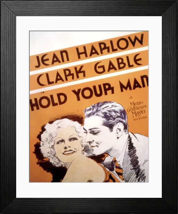 Framed Print : HOLD YOUR MAN, Jean Harlow, Clark Gable, 1933