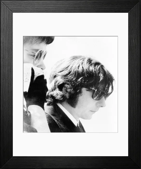Framed Print : Polish film director Roman Polanski (right), leaving the funeral of his murdered wife, Sharon Tate, California, August 13, 1969.. Courtesy: CSU Archives / Everett Collection Framed Print : Polish film director Roman Polanski (right), leaving the funeral of his murdered wife, Sharon Tate, California, August 13, 1969.. Courtesy: CSU Archives / Everett Collection