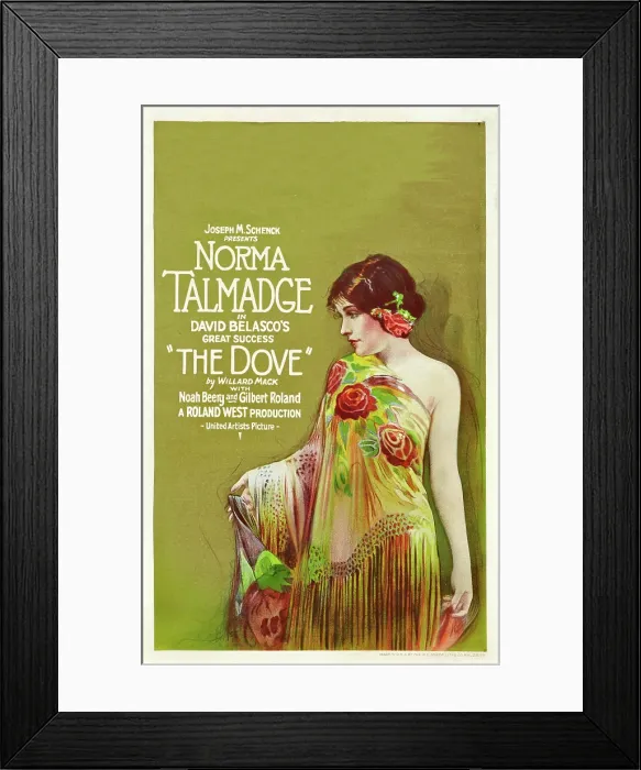 Framed Print : THE DOVE, Norma Talmadge on window card, 1927