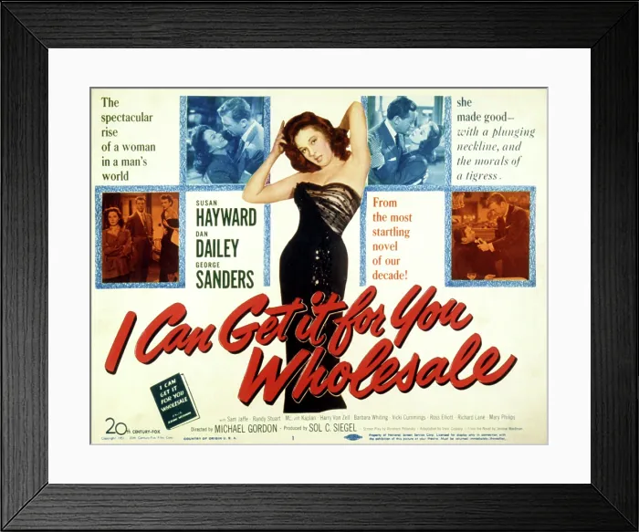 Framed Print : I CAN GET IT FOR YOU WHOLESALE, Susan Hayward, Dan Dailey, George Sanders, 1951, TM and copyright 20th Century-Fox Film Corp. All Rights Reserved / Courtesy: Everett Collection Framed Print : I CAN GET IT FOR YOU WHOLESALE, Susan Hayward, Dan Dailey, George Sanders, 1951, TM and copyright 20th Century-Fox Film Corp. All Rights Reserved / Courtesy: Everett Collection