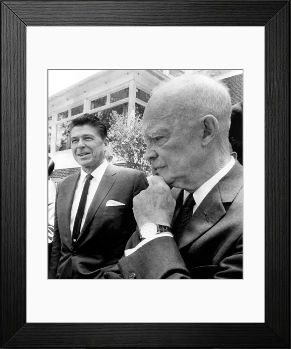 Framed Print : California gubenatorial candidate Ronald Reagan visiting former President Dwight Eisenhower in Gettysburg, Pennsylvania, 6 / 15 / 66. Courtesy: CSU Archives / Everett Collection Framed Print : California gubenatorial candidate Ronald Reagan visiting former President Dwight Eisenhower in Gettysburg, Pennsylvania, 6 / 15 / 66. Courtesy: CSU Archives / Everett Collection