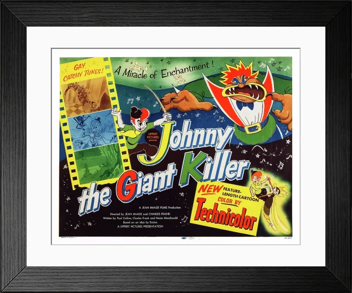 Framed Print : JOHNNY THE GIANT KILLER, (aka JEANNOT L'INTREPIDE), US lobbycard, 1950