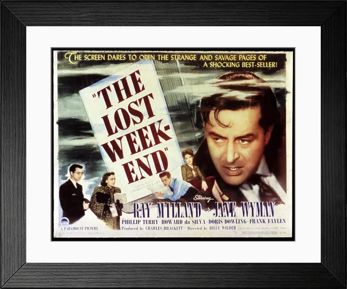 Framed Print : THE LOST WEEKEND, Philip Terry, Jane Wyman, Ray Milland, Doris Dowling, 1945