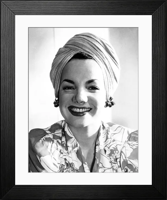 Framed Print : Carmen Miranda, at home, summer 1947 Framed Print : Carmen Miranda, at home, summer 1947