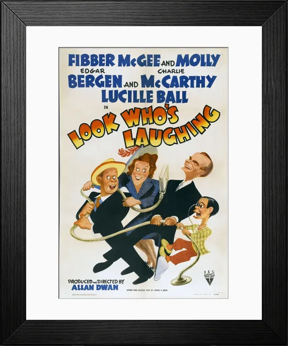 Framed Print : LOOK WHO'S LAUGHING, Jim Jordan, Marian Jordan, Edgar Bergen, Charlie McCarthy, 1941 Framed Print : LOOK WHO'S LAUGHING, Jim Jordan, Marian Jordan, Edgar Bergen, Charlie McCarthy, 1941