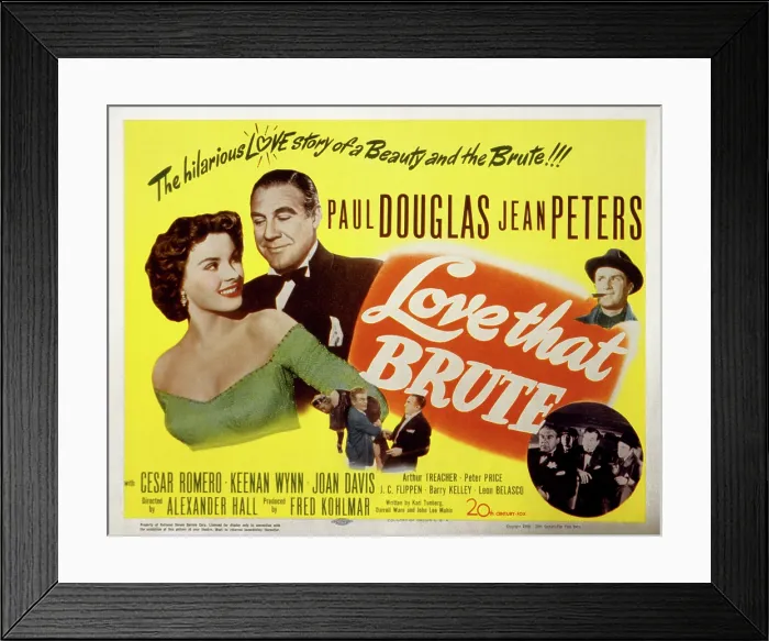 Framed Print : LOVE THAT BRUTE, Jean Peters, Paul Douglas, 1950, 20th Century Fox, TM & Copyright  /  Courtesy: Everett Collection