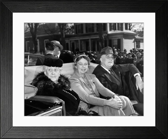 Framed Print : First Lady Eleanor Roosevelt (center), President Franklin D. Roosevelt (far right), and his mother Sara D