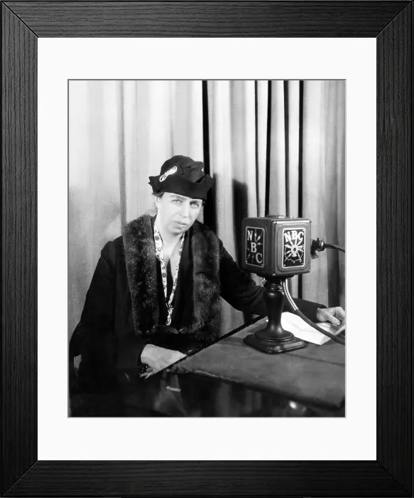 Framed Print : Future First Lady Eleanor Roosevelt, (1884-1962), at a radio broadcast, circa. 1930. Courtesy: CSU Archives / Everett Collection Framed Print : Future First Lady Eleanor Roosevelt, (1884-1962), at a radio broadcast, circa. 1930. Courtesy: CSU Archives / Everett Collection