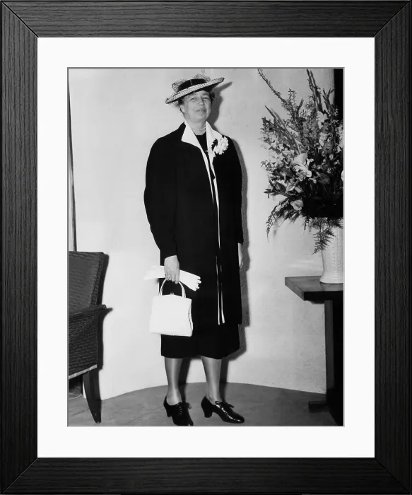 Framed Print : First Lady Eleanor Roosevelt, wearing the ensemble she chose for Easter Sunday, New York City, April 12, 1938.. Courtesy: CSU Archives / Everett Collection Framed Print : First Lady Eleanor Roosevelt, wearing the ensemble she chose for Easter Sunday, New York City, April 12, 1938.. Courtesy: CSU Archives / Everett Collection