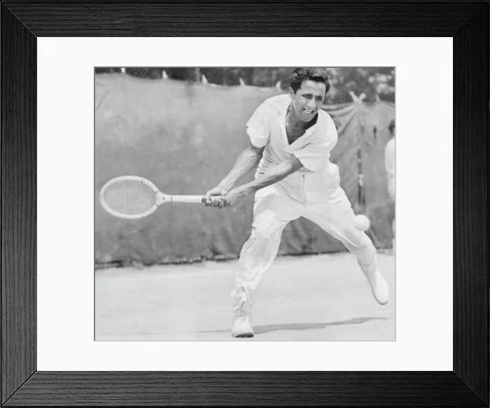 Framed Print : Pancho (Francisco) Segura, displaying his two-handed drive, as he won the National Intercollegiate Tennis Title, at Northwestern University, 6 / 26 / 1943 Framed Print : Pancho (Francisco) Segura, displaying his two-handed drive, as he won the National Intercollegiate Tennis Title, at Northwestern University, 6 / 26 / 1943