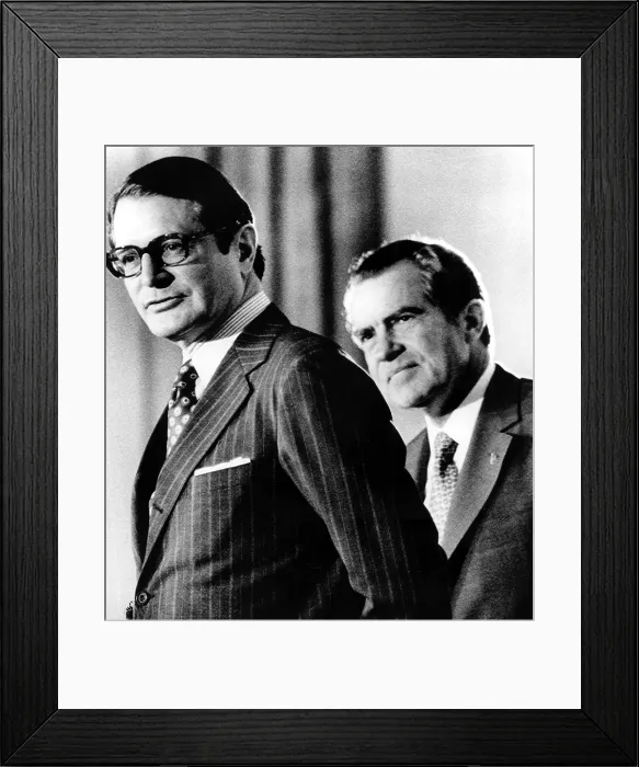 Framed Print : Elliot Richardson takes oath as Attorney General as Richard Nixon watches, Washington, D.C. 05-25-1973.. Courtesy: CSU Archives  /  Everett Collection