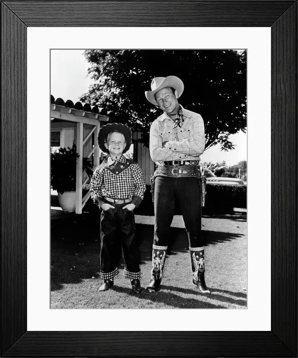 Framed Print : Roy Dusty Rogers Jr. and his father, Roy Rogers, circa 1955. Courtesy: CSU Archives / Everett Collection