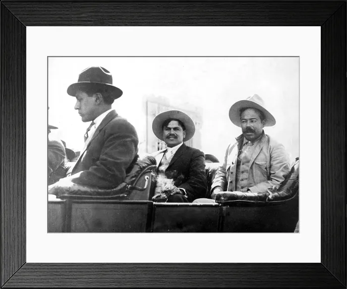 Framed Print : Major Rudolpho Fierro [left, Villa's aid], Pancho Villa, April 1914. Courtesy: CSU Archives  /  Everett Collection