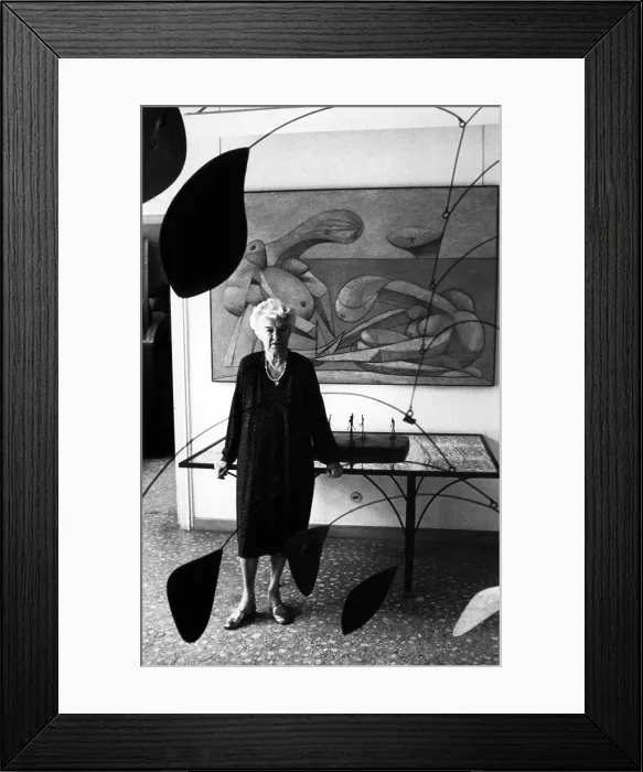 Framed Print : Peggy Guggenheim in the center hall of her palazzo, 1978