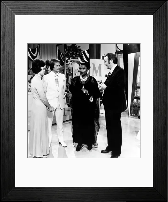 Framed Print : Evelyn Roberts, Pat Boone, Pearl Bailey, Oral Roberts, on the television program Summer 74, 1974.. Courtesy: CSU Archives  /  Everett Collection