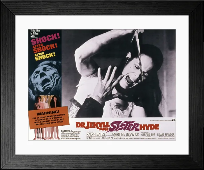 Framed Print : DR. JEKYLL AND SISTER HYDE, Martine Beswick, 1971 Framed Print : DR. JEKYLL AND SISTER HYDE, Martine Beswick, 1971