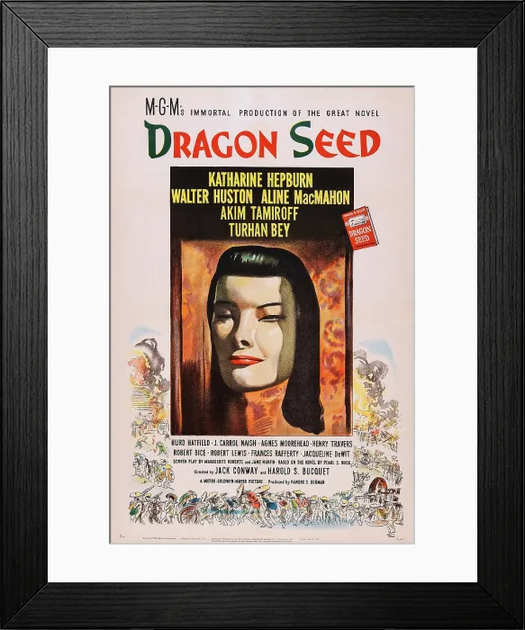 Framed Print : DRAGON SEED, US poster art, Katharine Hepburn, 1944