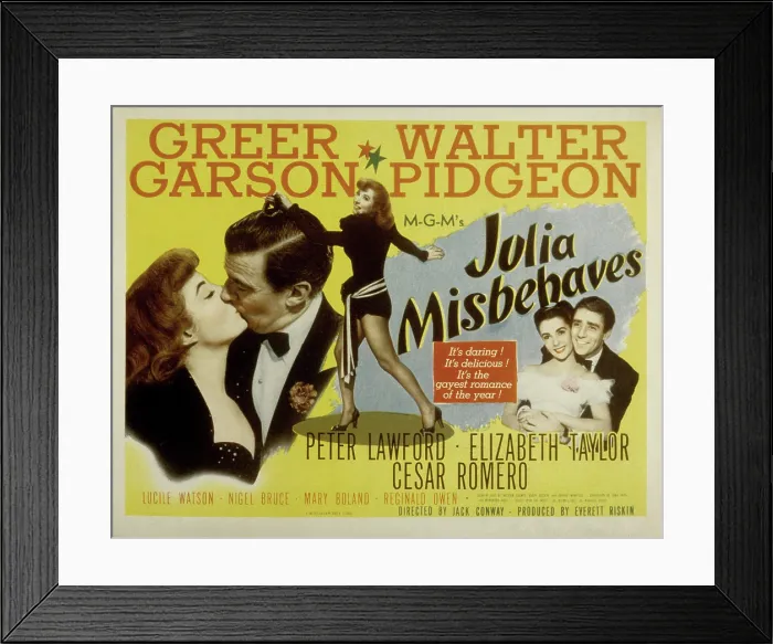 Framed Print : JULIA MISBEHAVES, Greer Garson, Walter Pidgeon, Elizabeth Taylor, Peter Lawford, 1948 Framed Print : JULIA MISBEHAVES, Greer Garson, Walter Pidgeon, Elizabeth Taylor, Peter Lawford, 1948