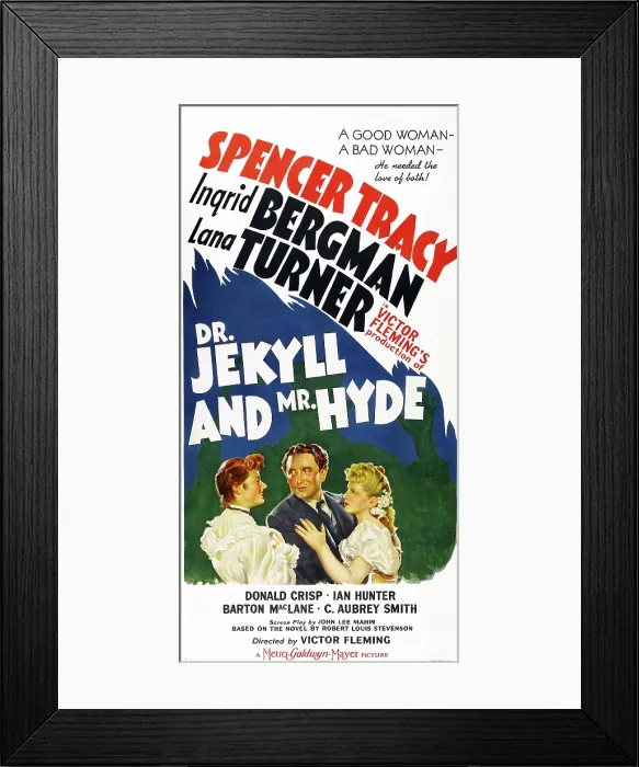 Framed Print : DR. JEKYLL AND MR. HYDE, bottom from left: Ingrid Bergman, Spencer Tracy, Lana Turner, 1941 Framed Print : DR. JEKYLL AND MR. HYDE, bottom from left: Ingrid Bergman, Spencer Tracy, Lana Turner, 1941