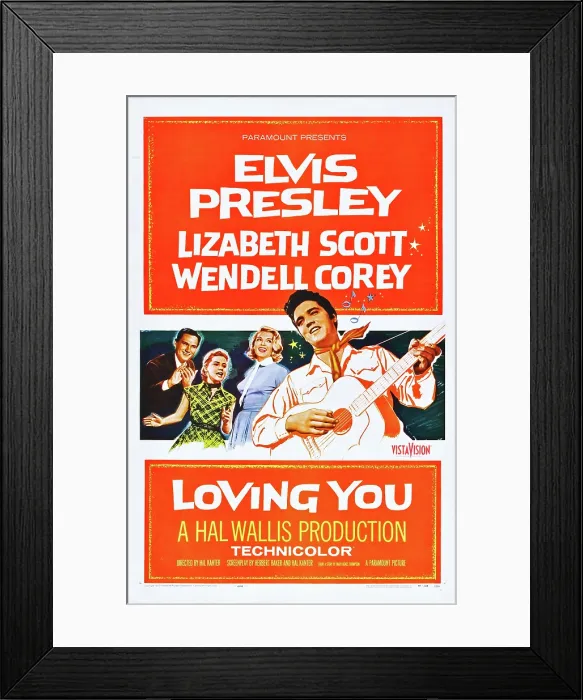 Framed Print : LOVING YOU, US poster art, Wendell Corey, Dolores Hart, Lizabeth Scott, Elvis Presley, 1957