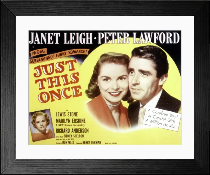 Framed Print : JUST THIS ONCE, Marilyn Erskine, Janet Leigh, Peter Lawford, 1952 Framed Print : JUST THIS ONCE, Marilyn Erskine, Janet Leigh, Peter Lawford, 1952