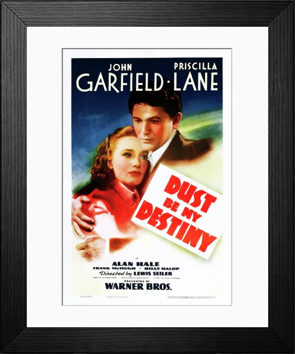 Framed Print : DUST BE MY DESTINY, from left: Priscilla Lane, John Garfield on midget window card, 1939