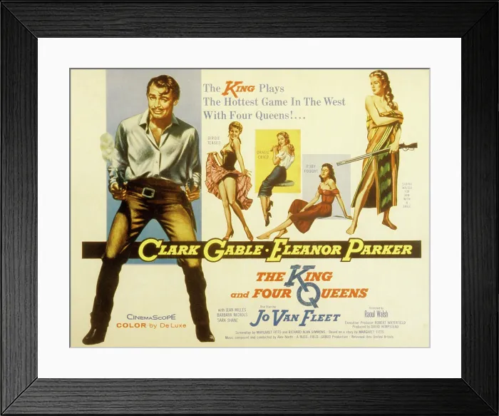 Framed Print : THE KING AND FOUR QUEENS, Clark Gable, Barbara Nichols, Sara Shane, Jean Willes, Eleanor Parker, 1956