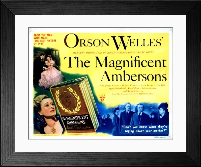 Framed Print : THE MAGNIFICENT AMBERSONS, Tim Holt, Dolores Costello, Anne Baxter, Agnes Moorehead, Joseph Cotten, 1942