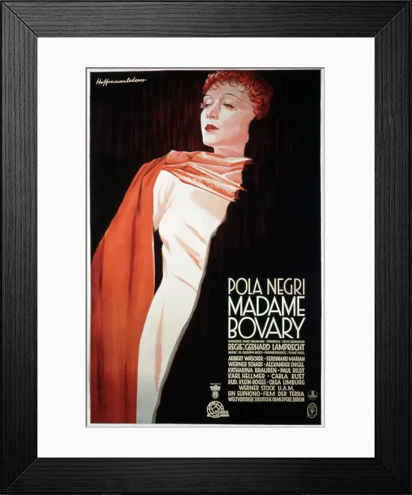 Framed Print : MADAME BOVARY, German poster, Pola Negri, 1937