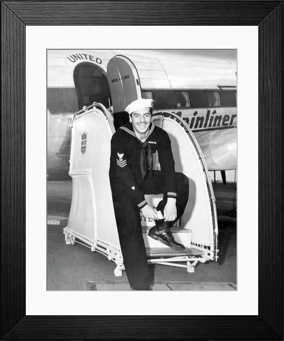 Framed Print : American actor and Coast Guardsman Victor Mature, c. 1943.. Courtesy: CSU Archives  /  Everett Collection