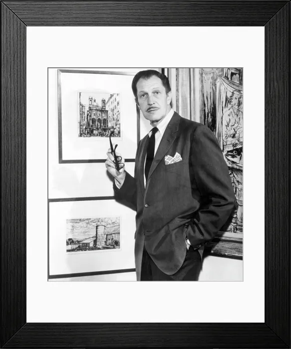 Framed Print : Vincent Price (1911- 1993), American actor, circa 1965. Courtesy: CSU Archives / Everett Collection