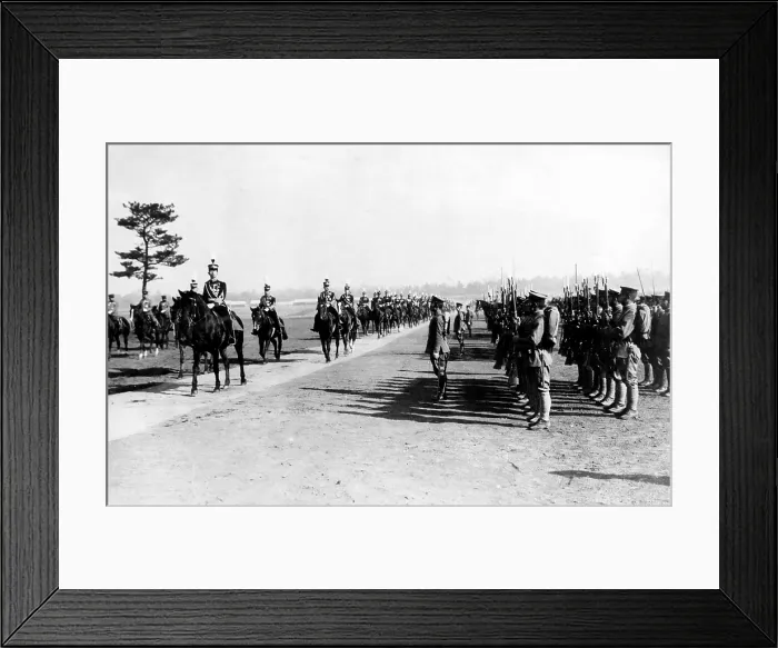 Framed Print : Hirohito, The Price Regent of Japan, reveiwing the regiment of the Japanese Army, ca. 1926. Courtesy: CSU Archives / Everett Collection