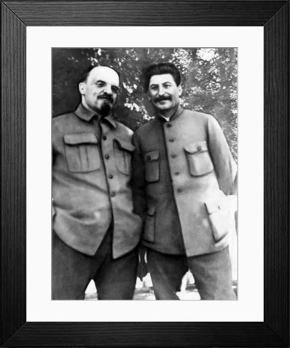 Framed Print : Soviet Premier Vladimir Lenin, and future Soviet Premier Joseph Stalin (from 1922, general secretary of the Communist Party), Russian communist politicians