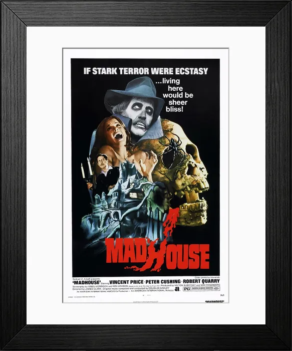 Framed Print : MADHOUSE, US poster, Vincent Price (left), 1974 Framed Print : MADHOUSE, US poster, Vincent Price (left), 1974