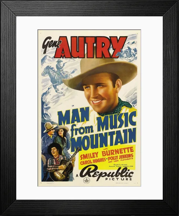 Framed Print : MAN FROM MUSIC MOUNTAIN, Gene Autry, Smiley Burnette, Carol Hughes, 1938 Framed Print : MAN FROM MUSIC MOUNTAIN, Gene Autry, Smiley Burnette, Carol Hughes, 1938