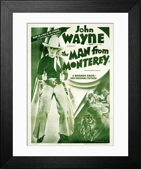 Framed Print : THE MAN FROM MONTEREY, John Wayne, 1933
