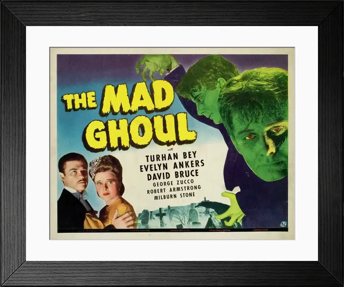 Framed Print : THE MAD GHOUL, Turhan Bey, Evelyn Ankers, David Bruce, 1943