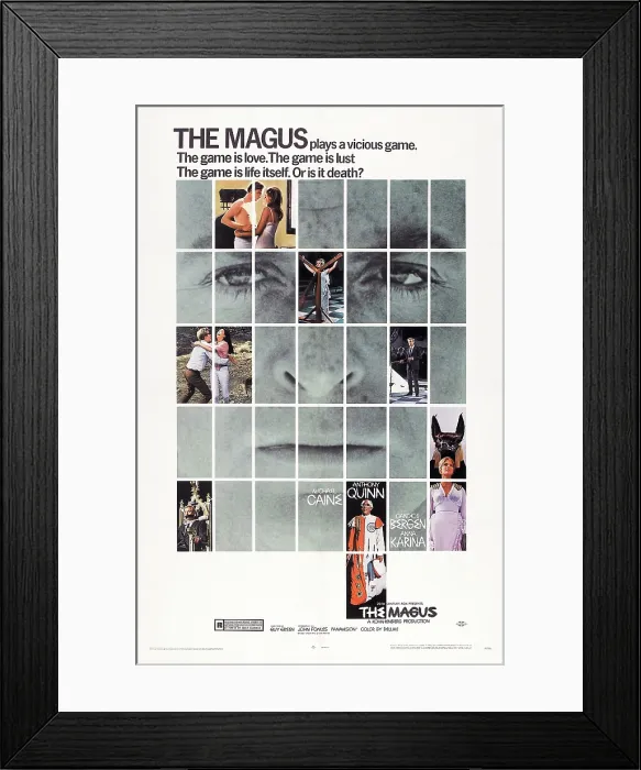 Framed Print : THE MAGUS, US poster art, middle, left: Michael Caine, Anna Karina; bottom, from left: Michael Caine, Anthony Quinn, Candice Bergen, 1968