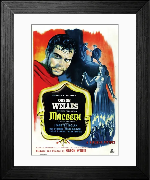 Framed Print : MACBETH, US poster, from left: Orson Welles, Jeanette Nolan, 1948 Framed Print : MACBETH, US poster, from left: Orson Welles, Jeanette Nolan, 1948