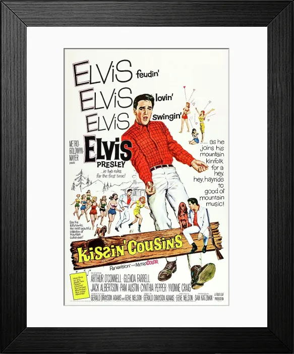 Framed Print : KISSIN COUSINS, US poster art, Elvis Presley, 1964