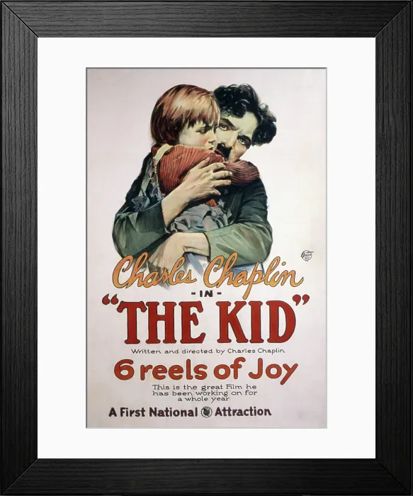Framed Print : THE KID, Jackie Coogan, Charles Chaplin, 1921