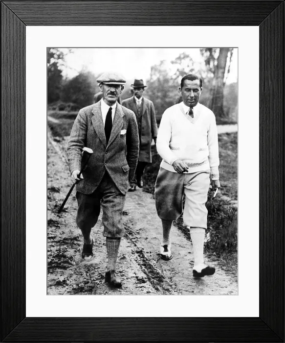 Framed Print : Golfers Abe Mitchell Walter Hagen at the golf course at Weybridge, England during a match. June 25, 1926. Courtesy: CSU Archives / Everett Collection