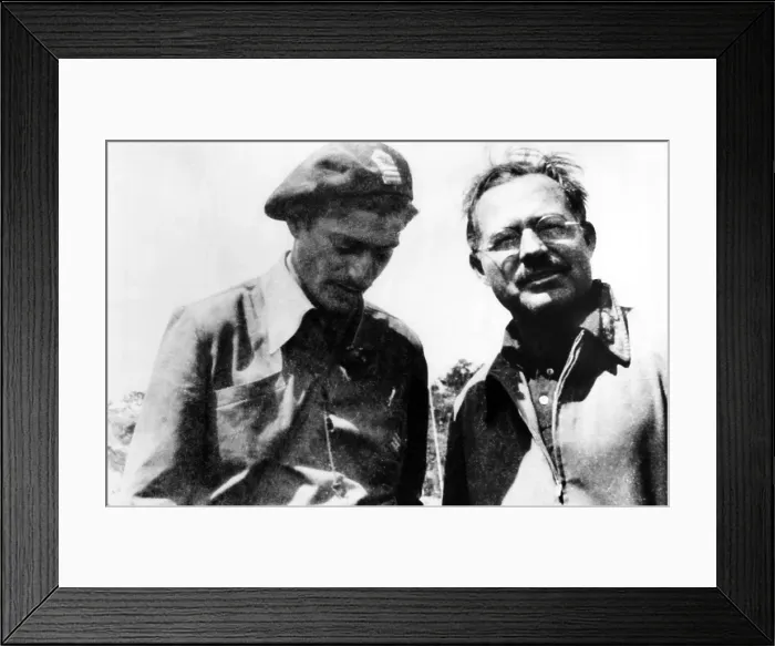 Framed Print : Captain Milton Wolff and Ernest Hemingway, ca. 1938. Courtesy CSU Archives / Everett Collection