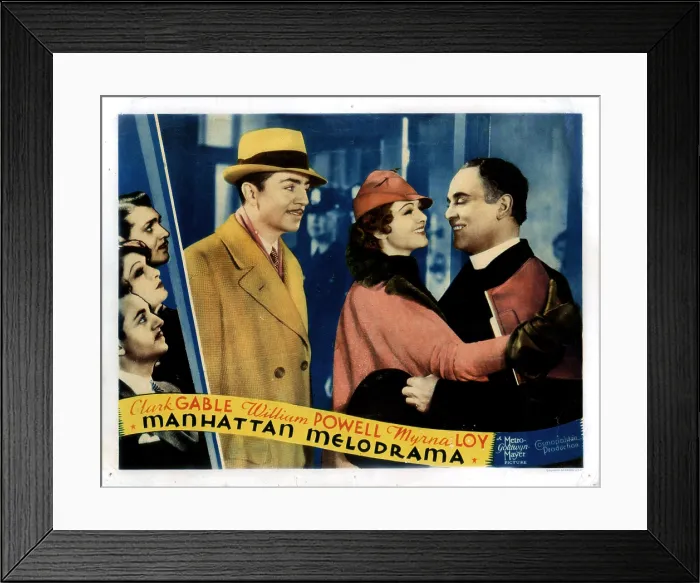 Framed Print : MANHATTAN MELODRAMA, from left, William Powell, Myrna Loy, Leo Carrillo, 1934