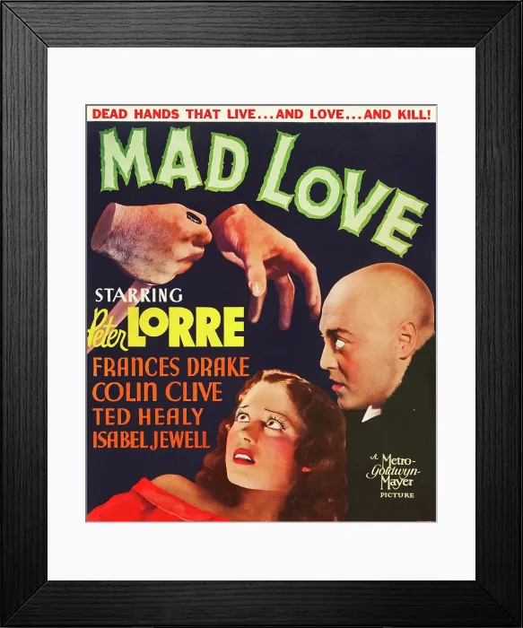 Framed Print : MAD LOVE, Frances Drake, Peter Lorre, 1935 Framed Print : MAD LOVE, Frances Drake, Peter Lorre, 1935